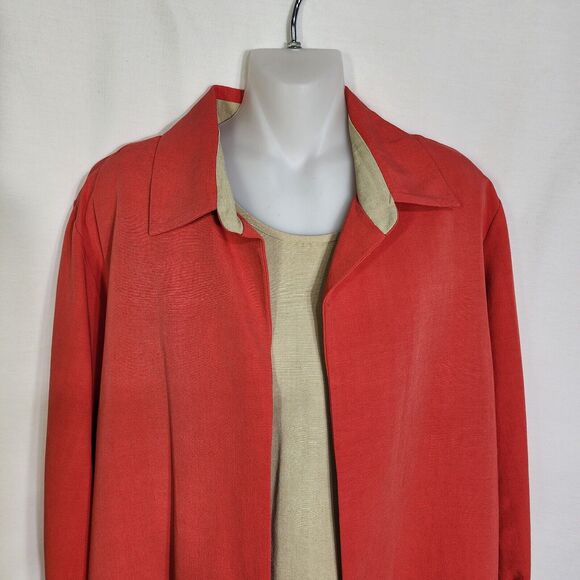 Draper's & Damon's Women Jacket Tank Shell 2 Piece Size 12 Linen Blend Flip Cuff - Picture 5 of 12
